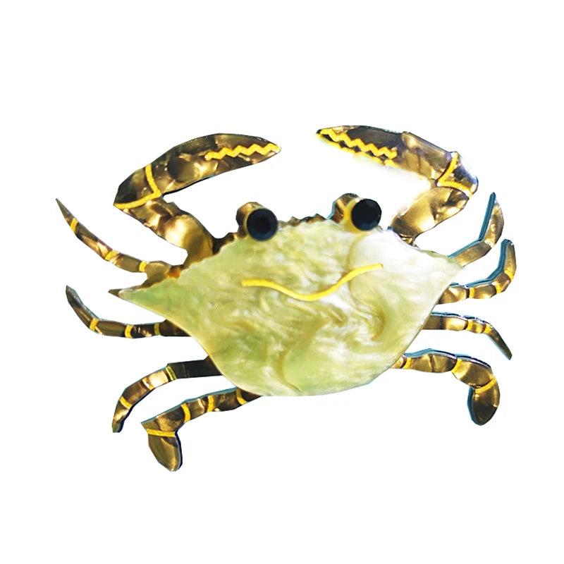 Crab Brooch Acrylic Animal Lapel Pin Jewelry