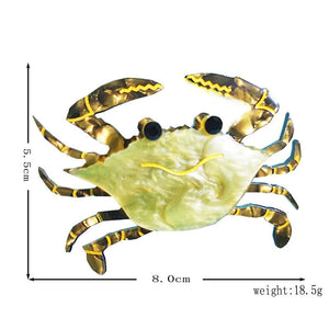 Crab Brooch Acrylic Animal Lapel Pin Jewelry
