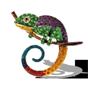 Colorful Lizard Brooch Rhinestone Animal Pins for Women Men Coat Suit Bag