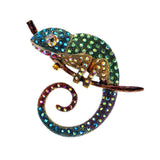 Colorful Lizard Brooch Rhinestone Animal Pins for Women Men Coat Suit Bag