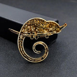 Colorful Lizard Brooch Rhinestone Animal Pins for Women Men Coat Suit Bag