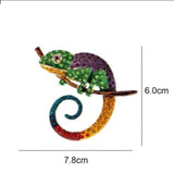 Colorful Lizard Brooch Rhinestone Animal Pins for Women Men Coat Suit Bag