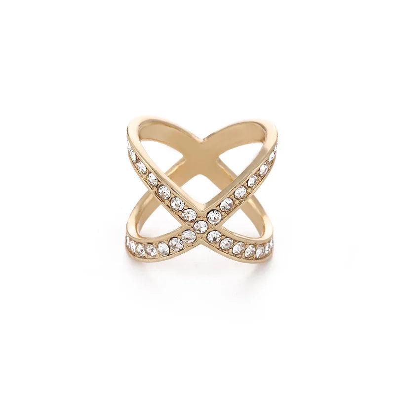 Crystal Hollow X Shape Scarf Brooches for Women