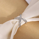 Crystal Hollow X Shape Scarf Brooches for Women