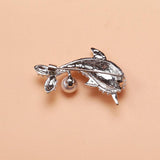 Beaut&Berry Dolphin Pearl Brooches 2-color Lovely Sea Fish Pin