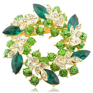 Colorful Rhinestone Bauhinia Brooches Women Flower Pins Wedding Jewelry