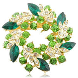 Colorful Rhinestone Bauhinia Brooches Women Flower Pins Wedding Jewelry