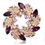 Colorful Rhinestone Bauhinia Brooches Women Flower Pins Wedding Jewelry