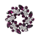 Colorful Rhinestone Bauhinia Brooches Women Flower Pins Wedding Jewelry
