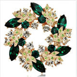 Colorful Rhinestone Bauhinia Brooches Women Flower Pins Wedding Jewelry