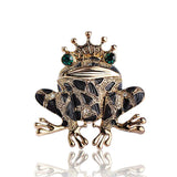 Vintage Green Frog Brooch with Green Eyes