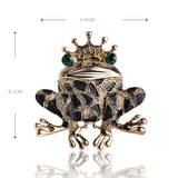 Vintage Green Frog Brooch with Green Eyes