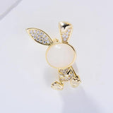 Zircon Rabbit Brooch Cartoon Pin Summer Trinket