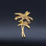 Seaside Coconut Tree Stainless Steel Pin Brooch XXH7322S01