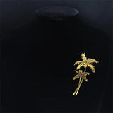 Seaside Coconut Tree Stainless Steel Pin Brooch XXH7322S01