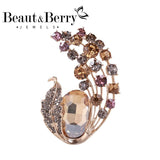 Beaut&Berry Rhinestone Leaf Brooch 3 Colors Wedding Accessories