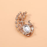 Beaut&Berry Rhinestone Leaf Brooch 3 Colors Wedding Accessories