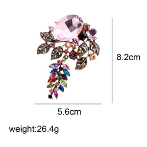 Vintage Crystal Flower Brooch Pink Spring Pin Wedding Accessories