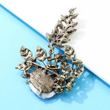 Vintage Crystal Flower Brooch Pink Spring Pin Wedding Accessories