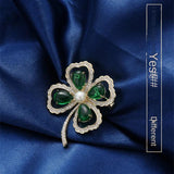 Four-leaf Clover Brooch Feeling Emerald Women Fixed Clothes Accessories