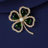 Four-leaf Clover Brooch Feeling Emerald Women Fixed Clothes Accessories