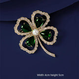 Four-leaf Clover Brooch Feeling Emerald Women Fixed Clothes Accessories