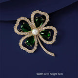 Four-leaf Clover Brooch Feeling Emerald Women Fixed Clothes Accessories