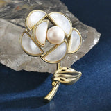 Pearl Flower Brooch Pin for Women Girls