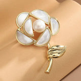 Pearl Flower Brooch Pin for Women Girls