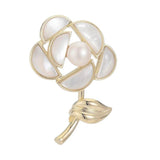 Pearl Flower Brooch Pin for Women Girls