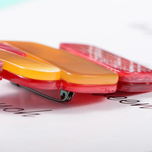 Acrylic Red Geometry Brooch Pins for Women