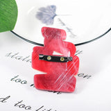 Acrylic Red Geometry Brooch Pins for Women