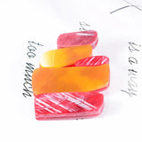 Acrylic Red Geometry Brooch Pins for Women