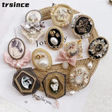Camellia Crystal Tassel Brooches Pins for Women