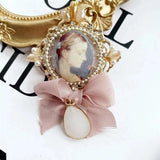 Camellia Crystal Tassel Brooches Pins for Women