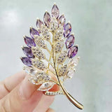 Zirconium Leaves Brooch Suit Pin Creative Accessories