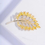 Zirconium Leaves Brooch Suit Pin Creative Accessories