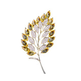 Zirconium Leaves Brooch Suit Pin Creative Accessories