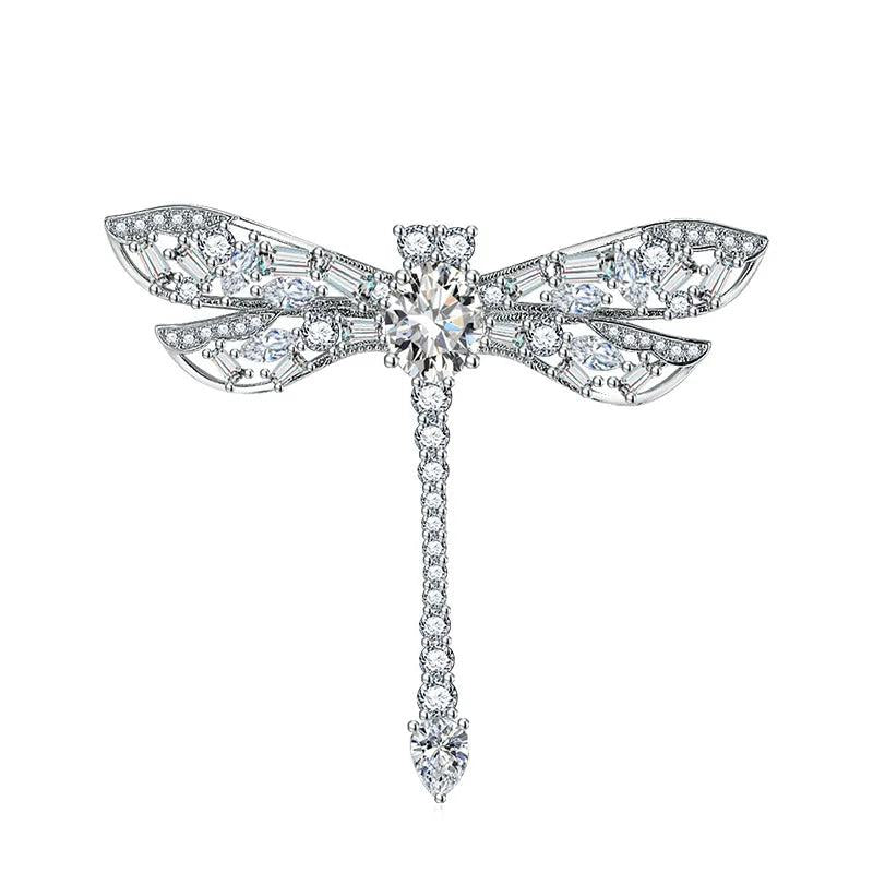 Dragonfly Crystal Brooch Vintage Rhinestone Jewelry