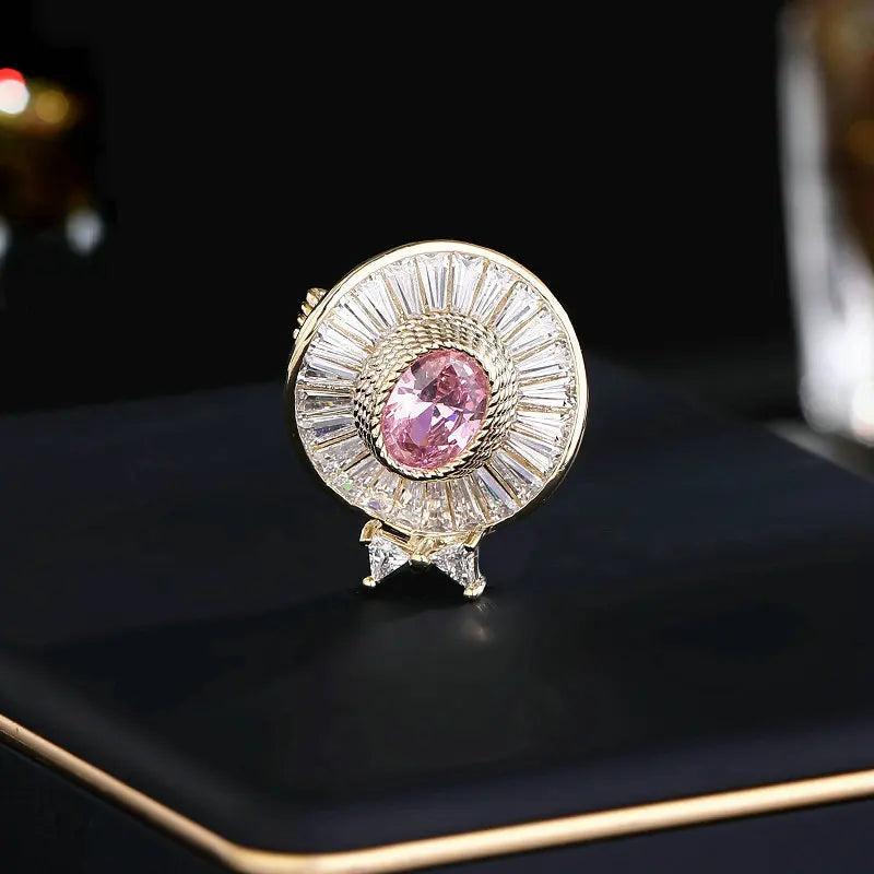 Multi-color Zircon Collar Pins for Woman Coat Suit Accessory