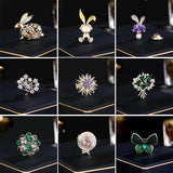 Multi-color Zircon Collar Pins for Woman Coat Suit Accessory
