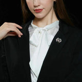 Multi-color Zircon Collar Pins for Woman Coat Suit Accessory