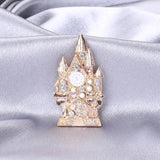 Rhinestone Castle Brooch For Women Party Pin