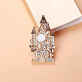 Rhinestone Castle Brooch For Women Party Pin