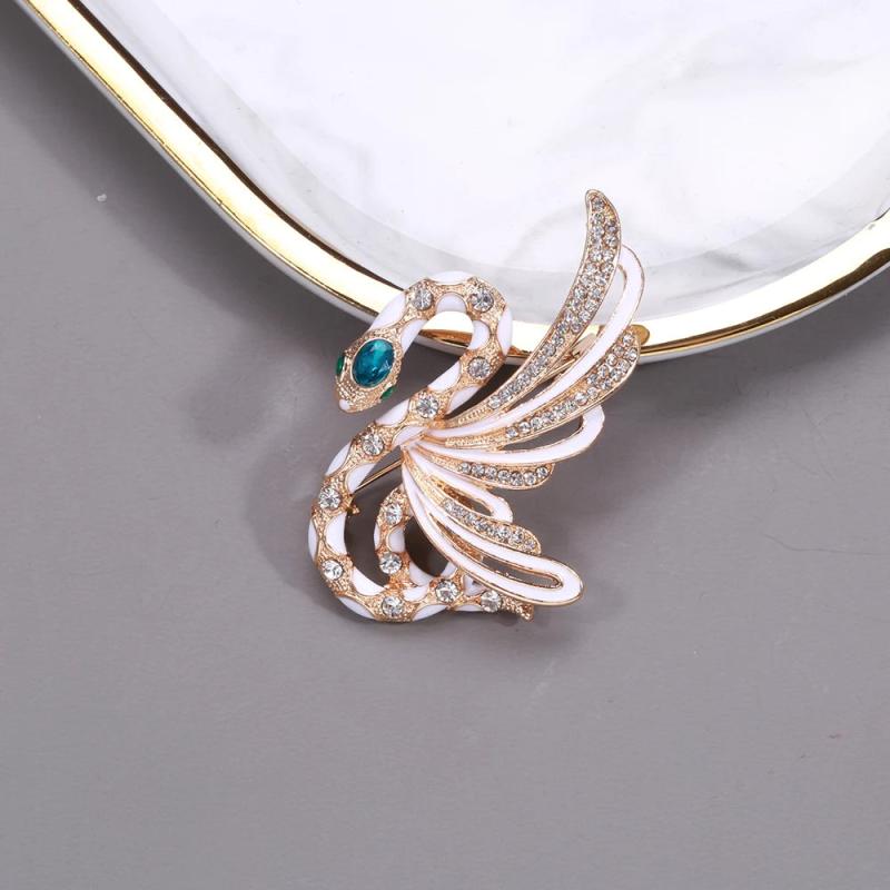 Enamel Snake Brooches With Wings For Women Unisex