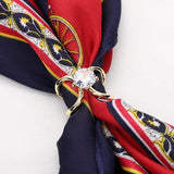 Rhinestone Scarf Buckle Cross Brooch Clip for Women