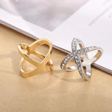 Rhinestone Scarf Buckle Cross Brooch Clip for Women