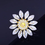 European Beauty Copper Zircon Daisy Brooch