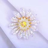 European Beauty Copper Zircon Daisy Brooch