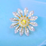 European Beauty Copper Zircon Daisy Brooch